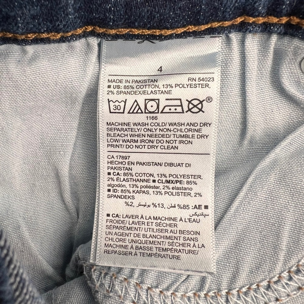 Old Navy Original Straight Jeans Womens 4 Medium Wash Stretch Blue Denim Pants - Picture 8 of 14